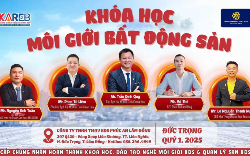 Tuyển Sinh Khóa Học Môi Giới BĐS Lâm Đồng –  Nhận Ngay Chứng Chỉ Hành Nghề Tại Đức Trọng, Lâm Đồng