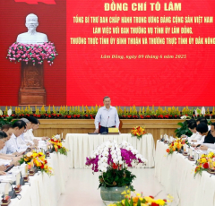 TỔNG BÍ THƯ TÔ LÂM LÀM VIỆC TẠI LÂM ĐỒNG: ĐỊNH HƯỚNG PHÁT TRIỂN TOÀN DIỆN CHO VÙNG ĐẤT CAO NGUYÊN